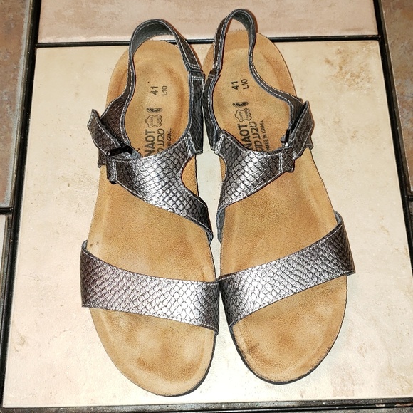 naot silver sandals